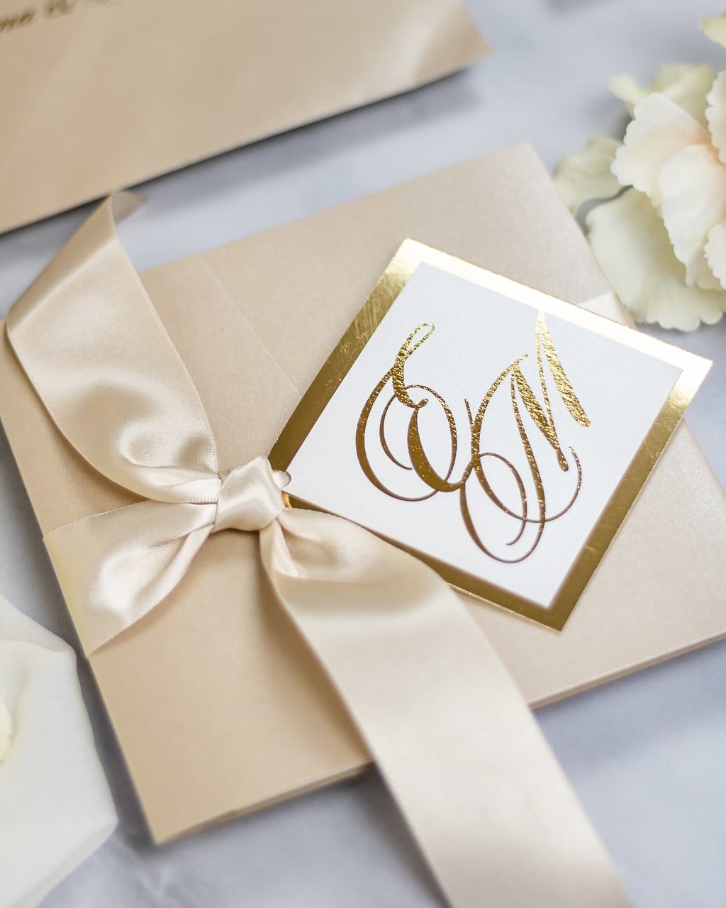"Emilie" - Faire-part de mariage chic, élégant et romantique avec dorure or - Wedding stationery - Création Luxe Carterie Studio
