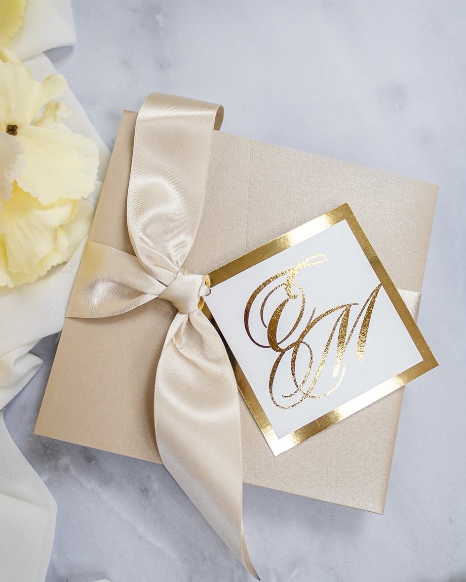 "Emilie" - Faire-part de mariage chic, élégant et romantique avec dorure or - Wedding stationery - Création Luxe Carterie Studio