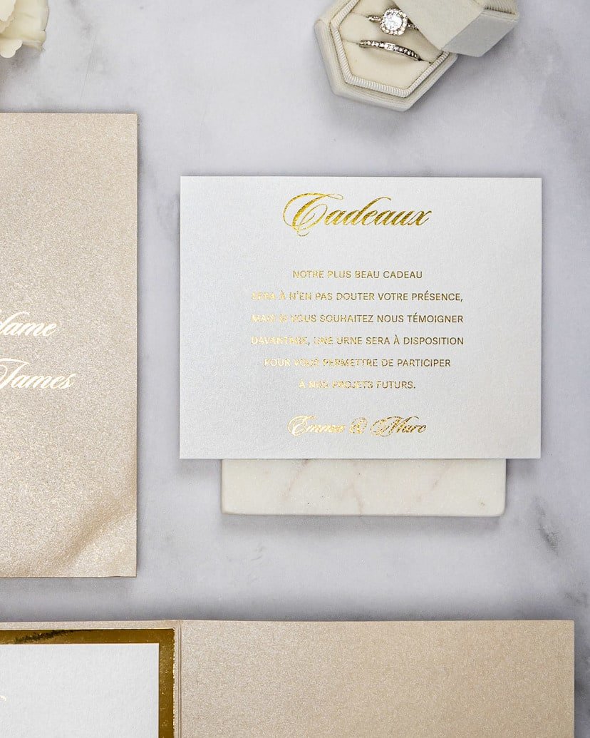"Emilie" - Faire-part de mariage chic, élégant et romantique avec dorure or - Wedding stationery - Création Luxe Carterie Studio