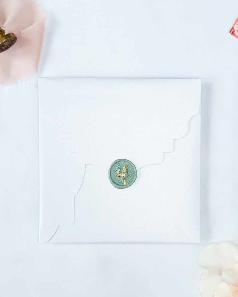 ROMANCE - Enveloppe épaisse avec Cachet de cire