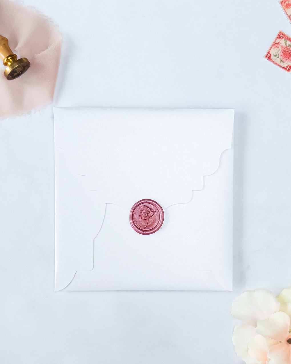 ROMANCE - Enveloppe épaisse avec Cachet de cire