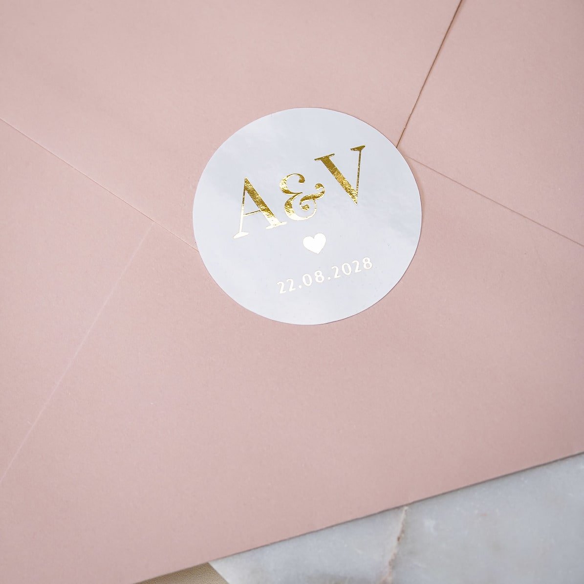 "Erica - Sticker" - Faire-part de mariage chic, élégant et romantique avec dorure or - Wedding stationery - Création Luxe Carterie Studio