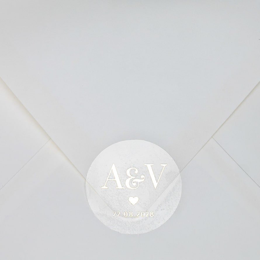 "Erica - Sticker" - Faire-part de mariage chic, élégant et romantique avec dorure or - Wedding stationery - Création Luxe Carterie Studio