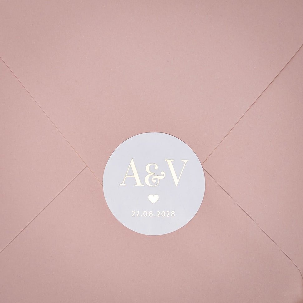 "Erica - Sticker" - Faire-part de mariage chic, élégant et romantique avec dorure or - Wedding stationery - Création Luxe Carterie Studio
