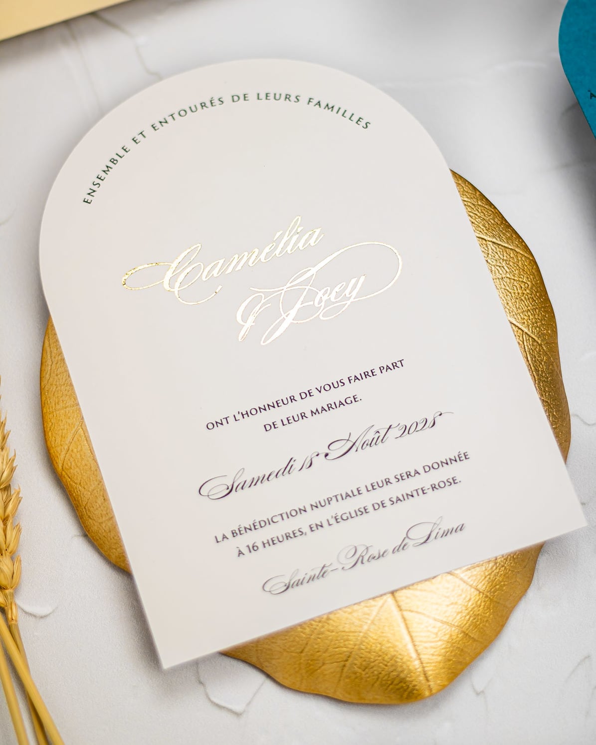 "Eve" - Faire-part de mariage moderne, chic et élégant avec dorure or – Wedding stationery - Création Luxe Carterie Studio