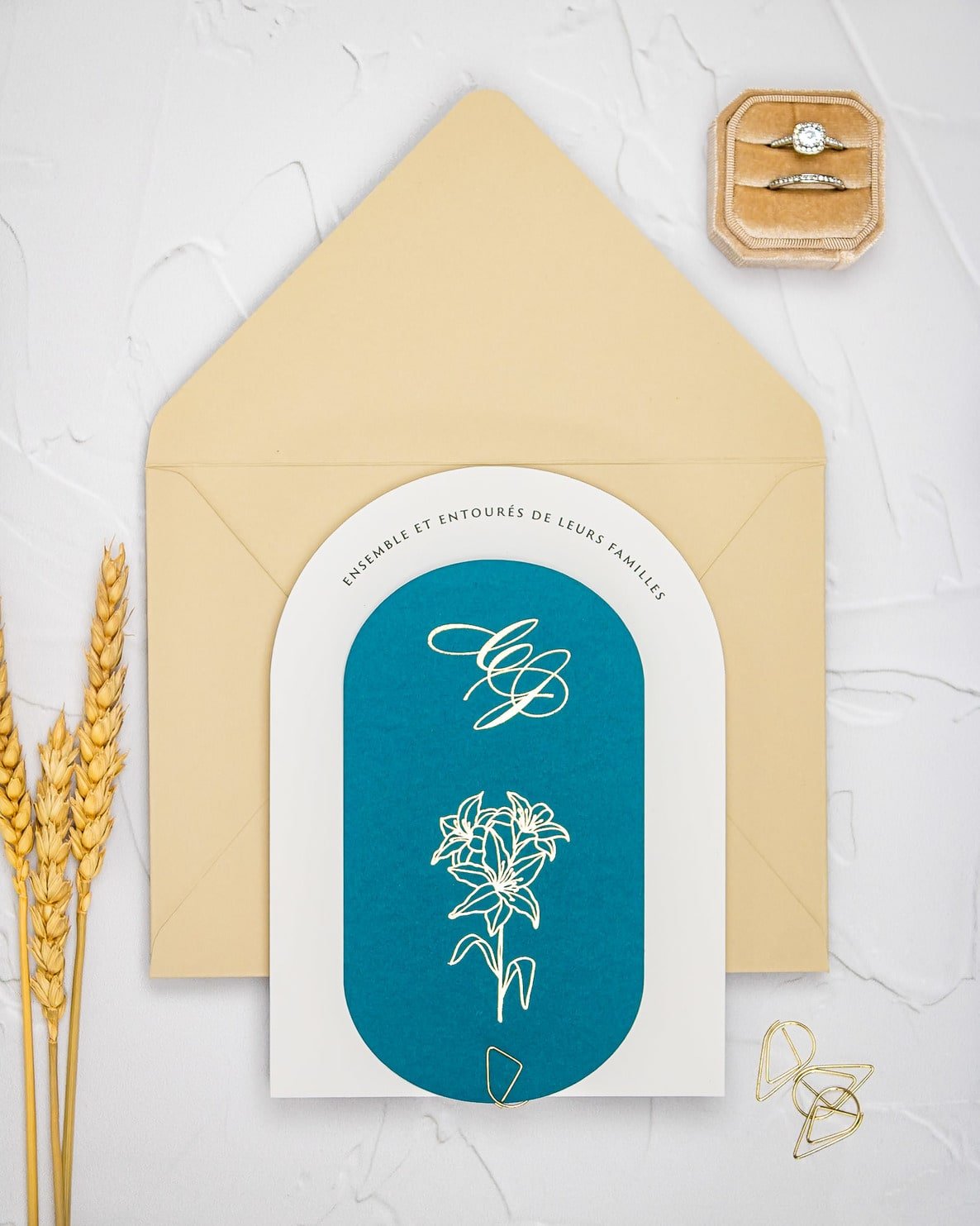 "Eve" - Faire-part de mariage moderne, chic et élégant avec dorure or – Wedding stationery - Création Luxe Carterie Studio