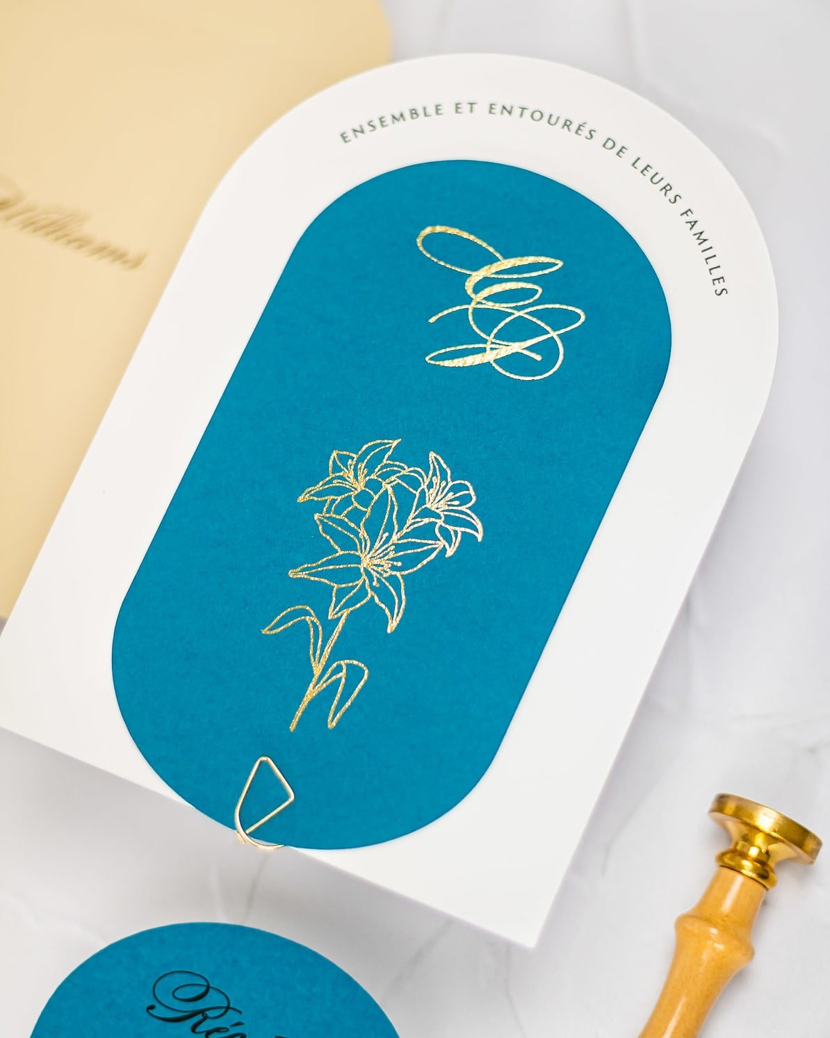 "Eve" - Faire-part de mariage moderne, chic et élégant avec dorure or – Wedding stationery - Création Luxe Carterie Studio