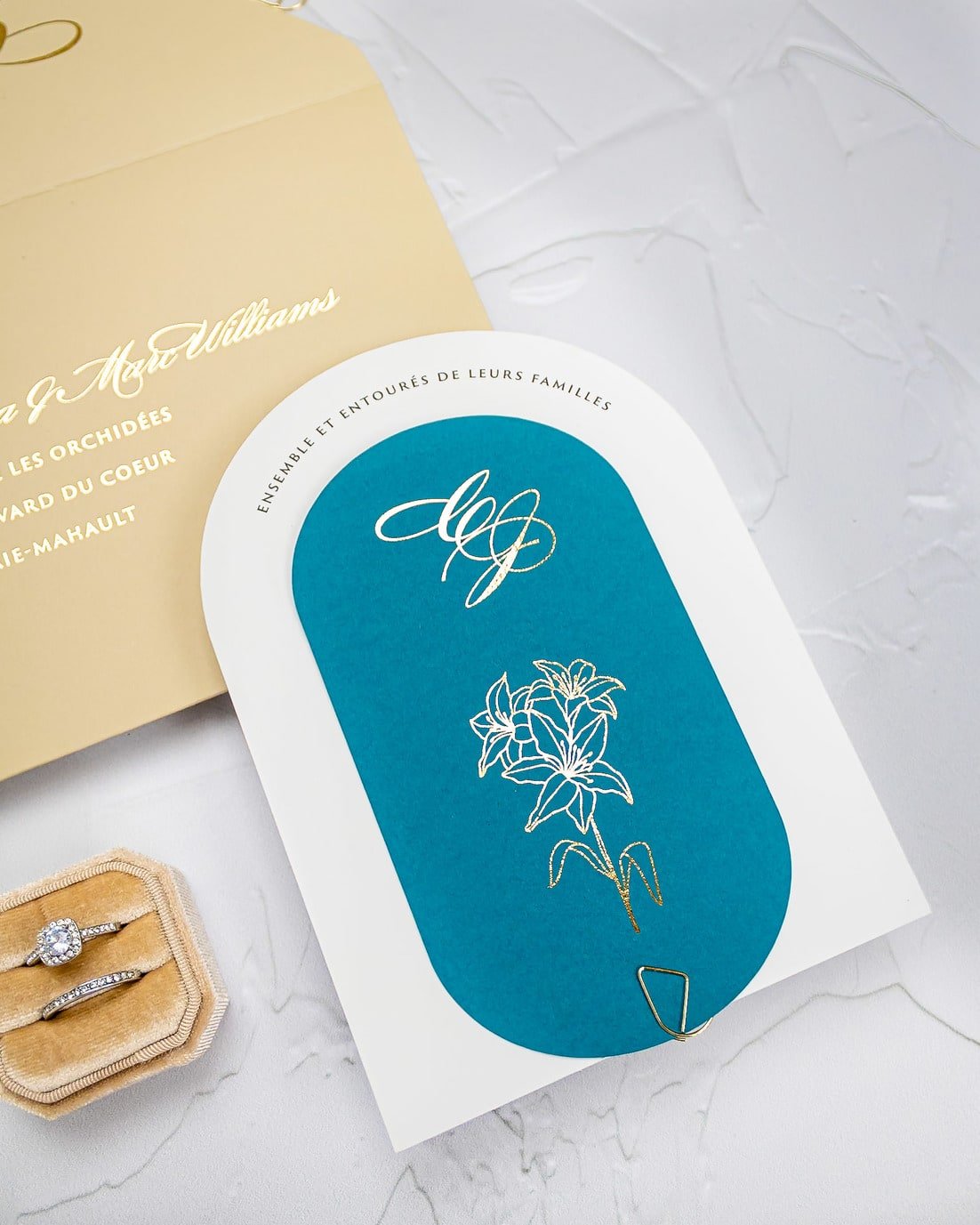 "Eve" - Faire-part de mariage moderne, chic et élégant avec dorure or – Wedding stationery - Création Luxe Carterie Studio