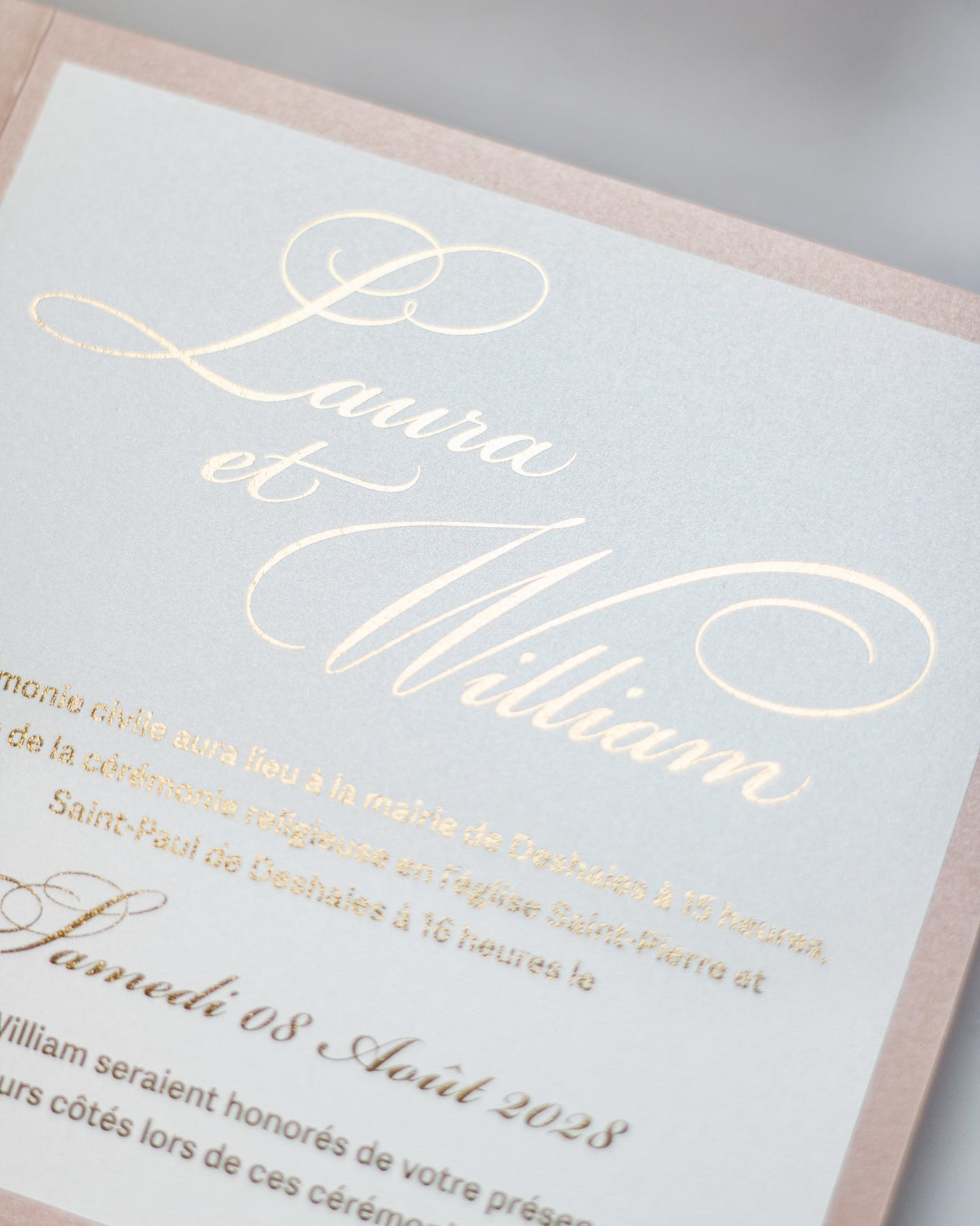 "Alamanda" - Faire-part de mariage chic, élégant et romantique avec dorure or - Wedding stationery - Création Luxe Carterie Studio