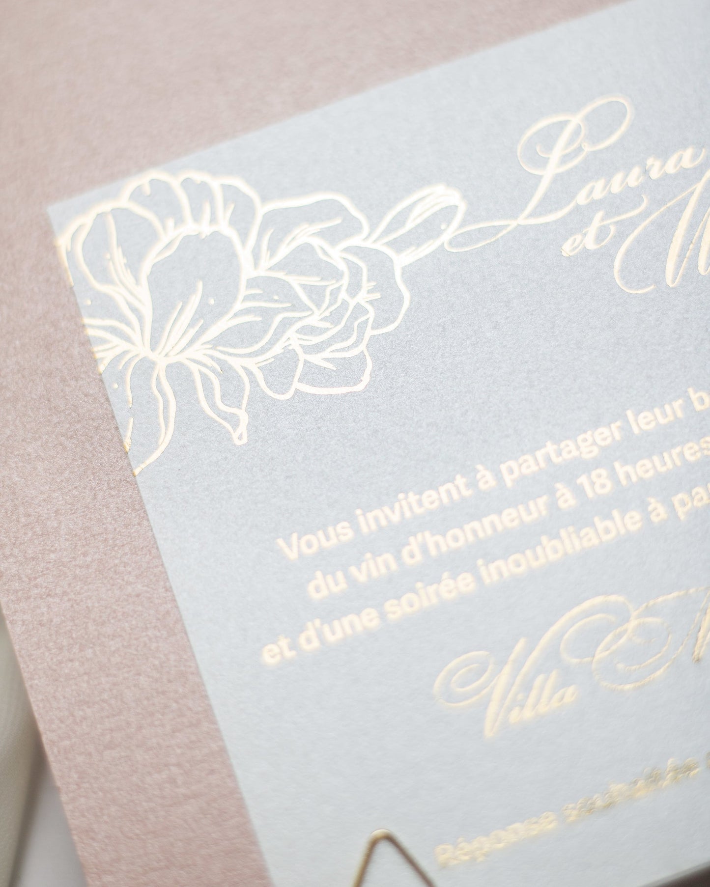 "Alamanda" - Faire-part de mariage chic, élégant et romantique avec dorure or - Wedding stationery - Création Luxe Carterie Studio
