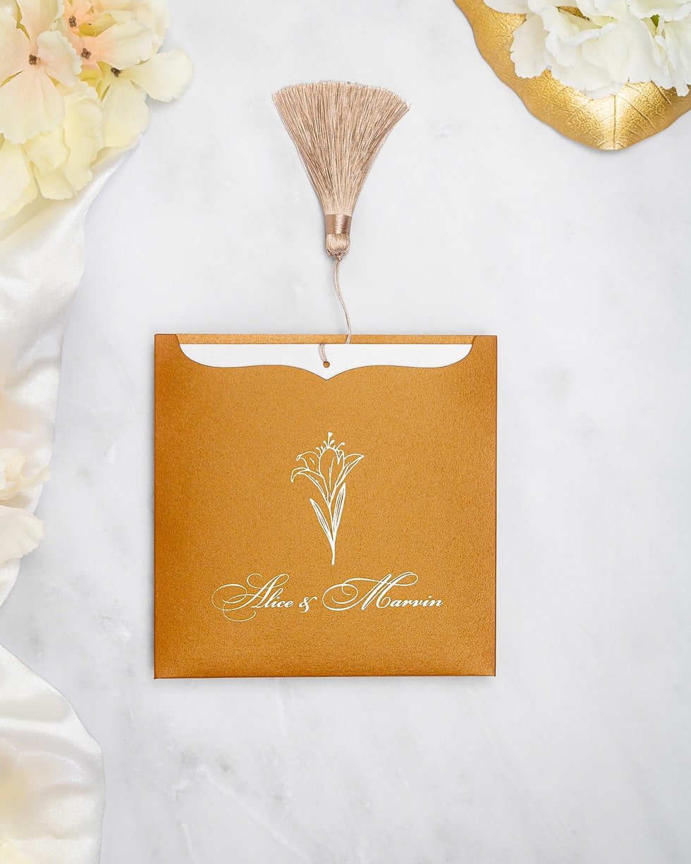 "Farla" - Faire-part de mariage moderne, chic et élégant avec dorure or – Wedding stationery - Création Luxe Carterie Studio