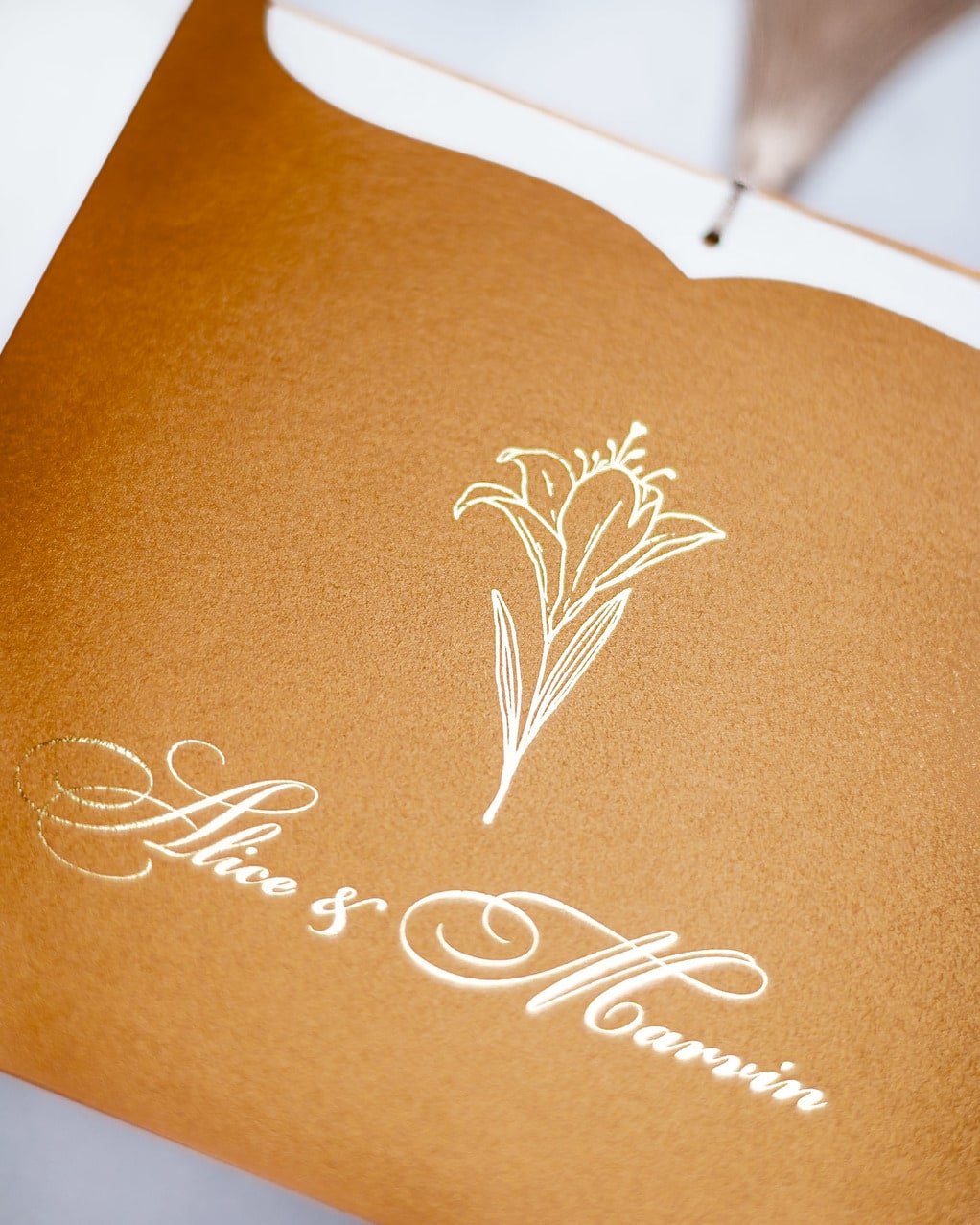 "Farla" - Faire-part de mariage moderne, chic et élégant avec dorure or – Wedding stationery - Création Luxe Carterie Studio
