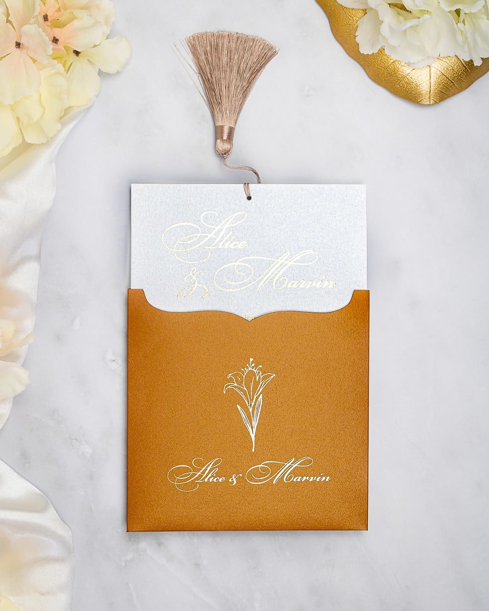 "Farla" - Faire-part de mariage moderne, chic et élégant avec dorure or – Wedding stationery - Création Luxe Carterie Studio