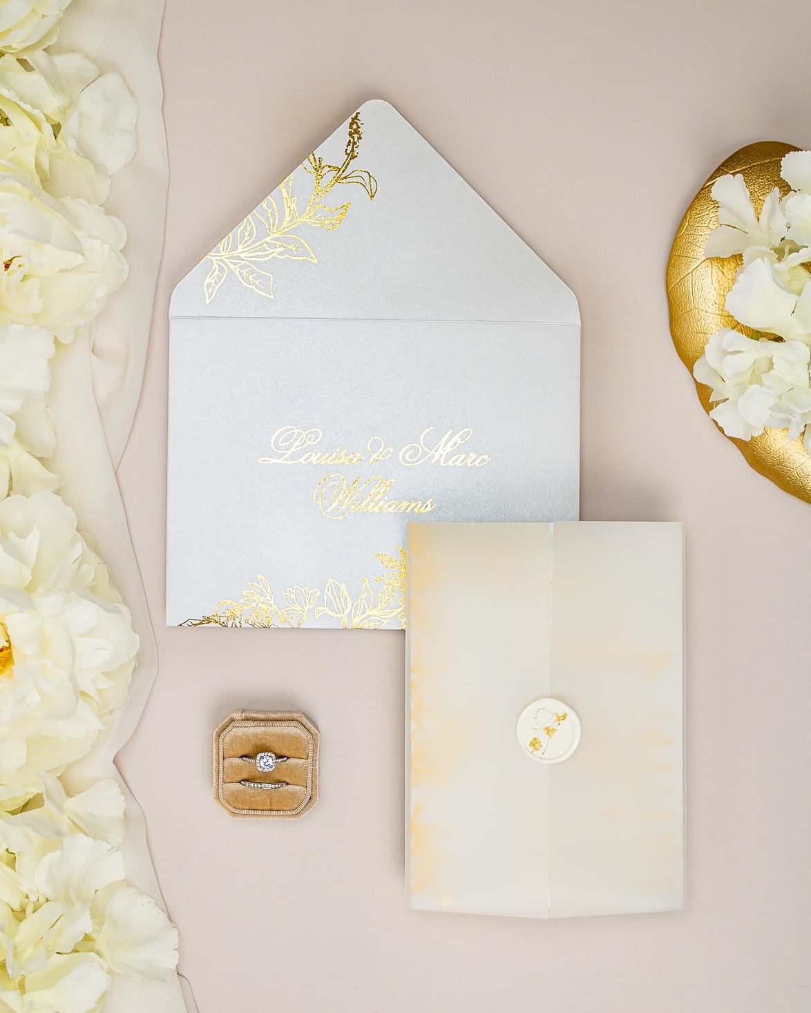 "Félicie" - Faire-part de mariage chic, élégant et romantique avec dorure or - Wedding stationery - Création Luxe Carterie Studio