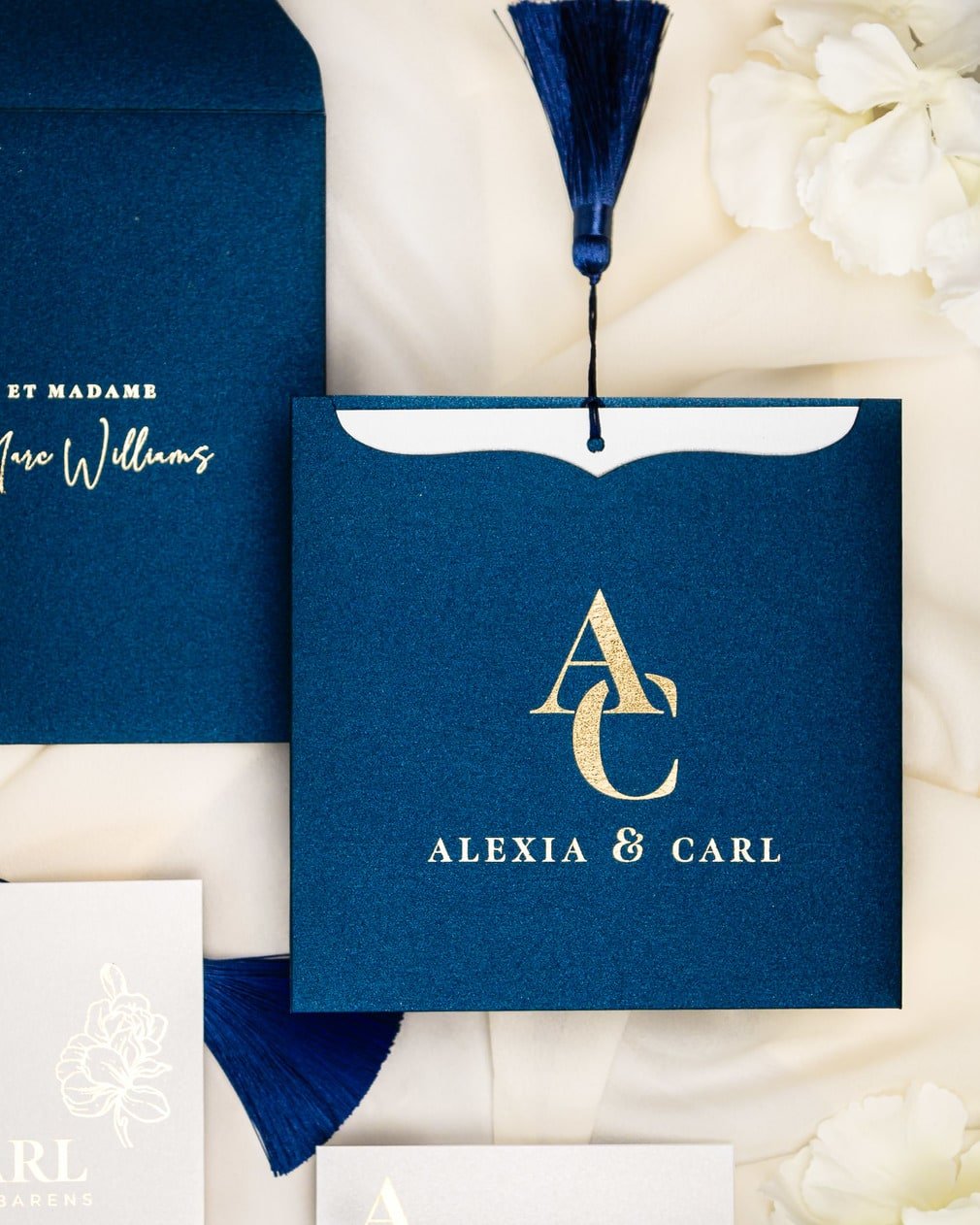 "Fiona" - Faire-part de mariage moderne, chic et élégant avec dorure or – Wedding stationery - Création Luxe Carterie Studio