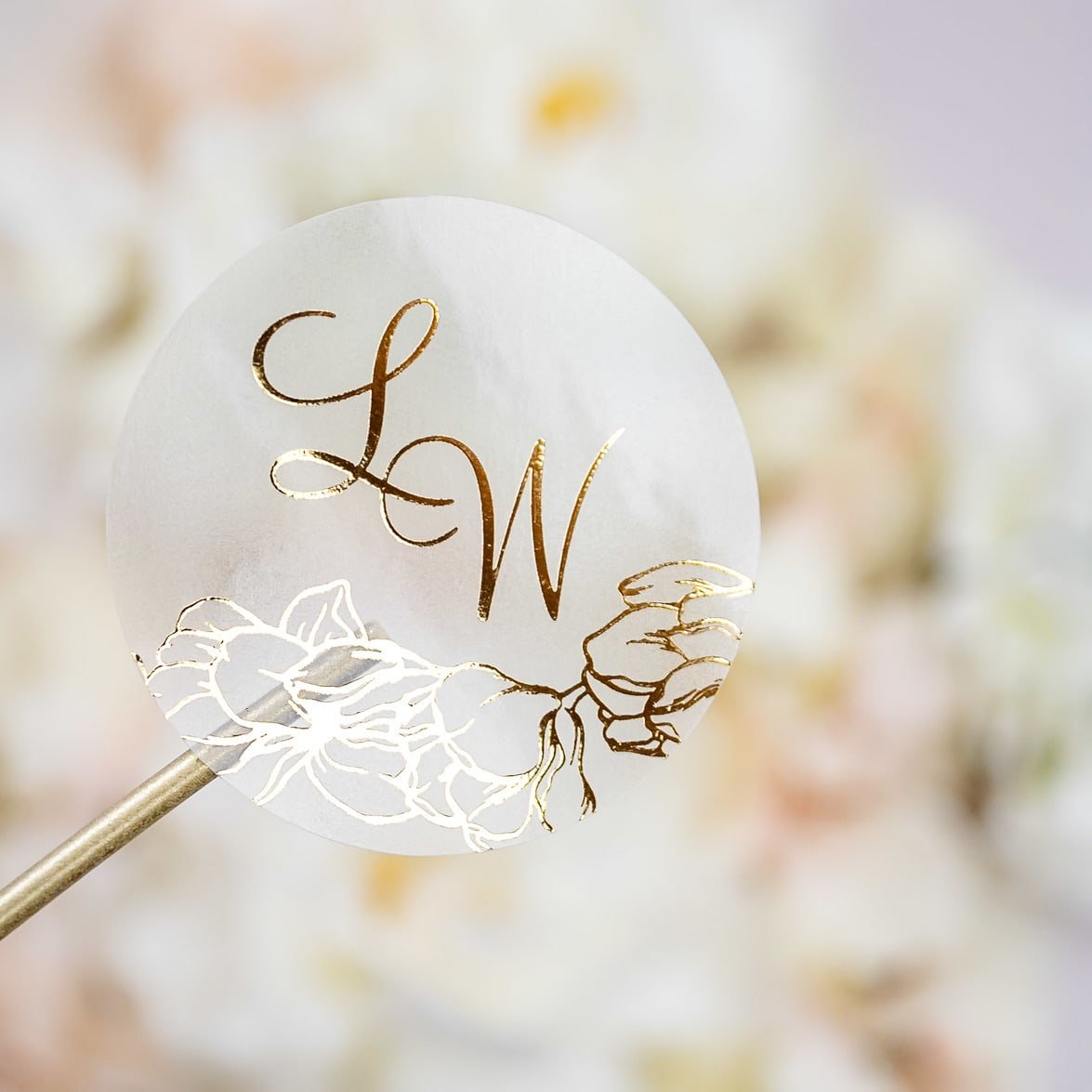 "Flora - Sticker" - Faire-part de mariage chic, élégant et romantique avec dorure or - Wedding stationery - Création Luxe Carterie Studio