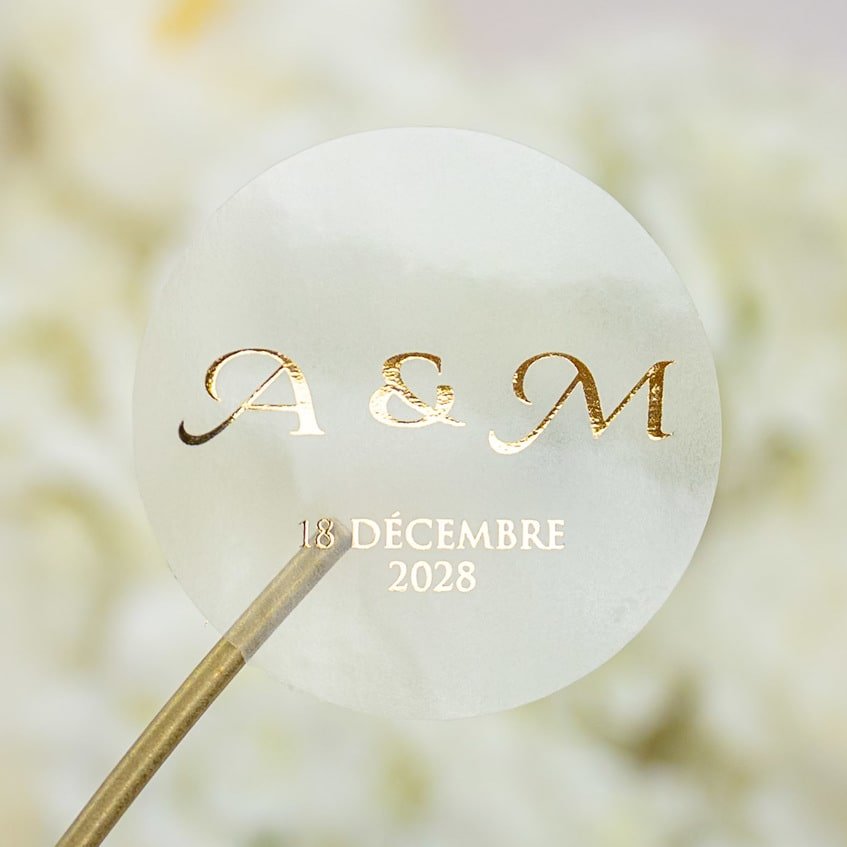 "Gina - Sticker" - Faire-part de mariage chic, élégant et romantique avec dorure or - Wedding stationery - Création Luxe Carterie Studio