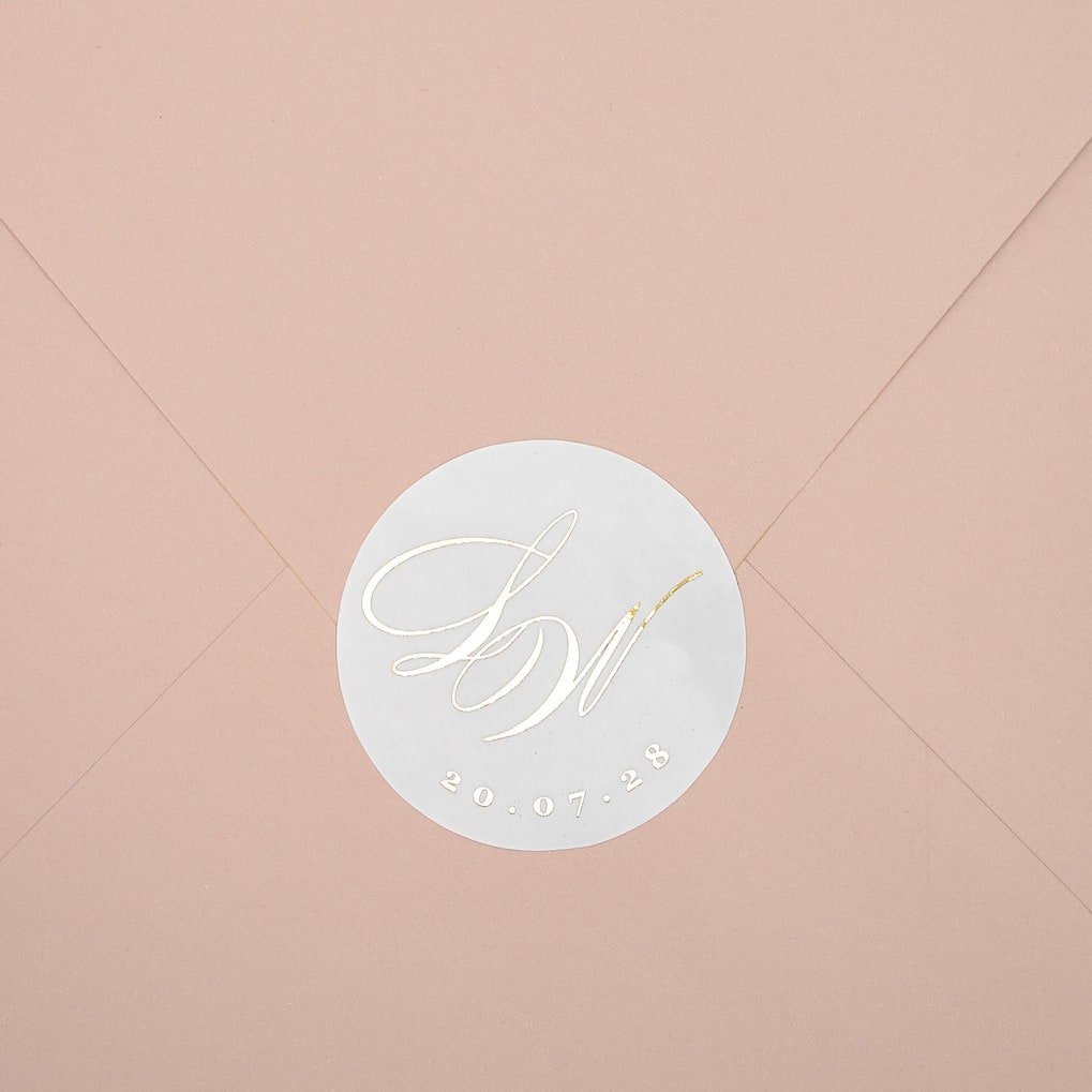 "Glamour - Sticker" - Faire-part de mariage chic, élégant et romantique avec dorure or - Wedding stationery - Création Luxe Carterie Studio
