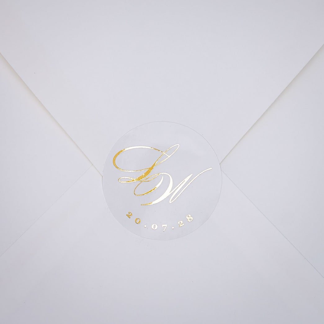 "Glamour - Sticker" - Faire-part de mariage chic, élégant et romantique avec dorure or - Wedding stationery - Création Luxe Carterie Studio