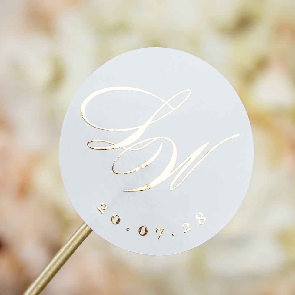 "Glamour - Sticker" - Faire-part de mariage chic, élégant et romantique avec dorure or - Wedding stationery - Création Luxe Carterie Studio