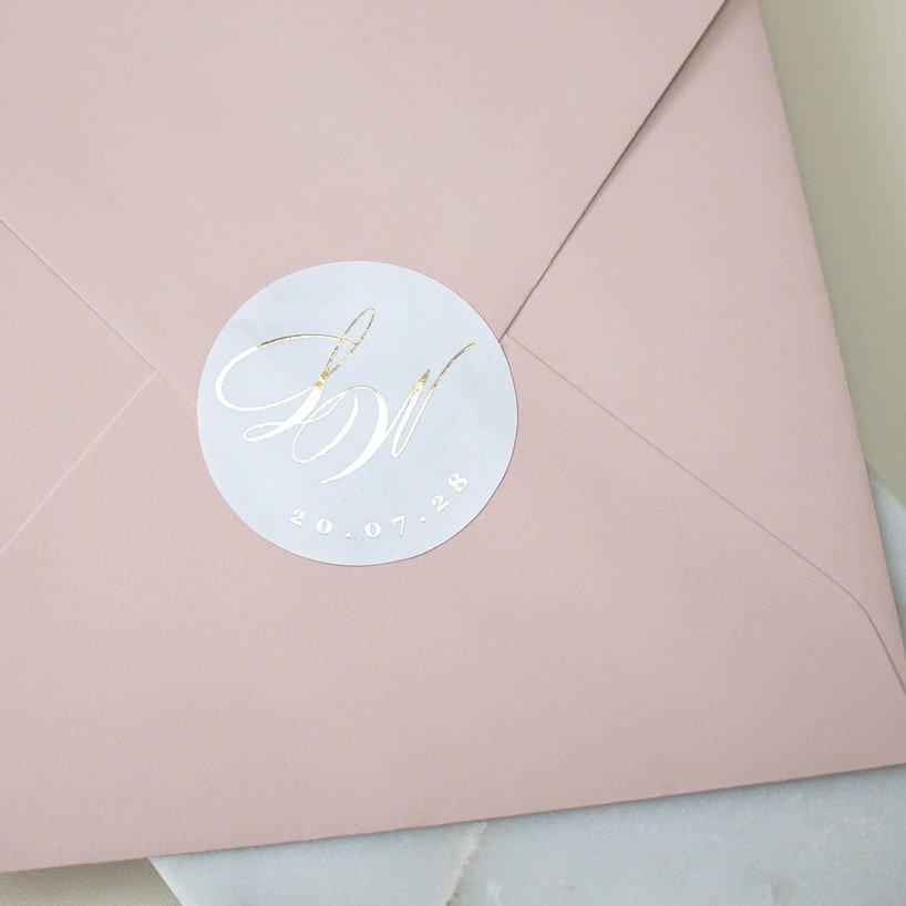 "Glamour - Sticker" - Faire-part de mariage chic, élégant et romantique avec dorure or - Wedding stationery - Création Luxe Carterie Studio