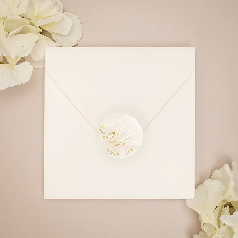 "Glamour - Sticker" - Faire-part de mariage chic, élégant et romantique avec dorure or - Wedding stationery - Création Luxe Carterie Studio
