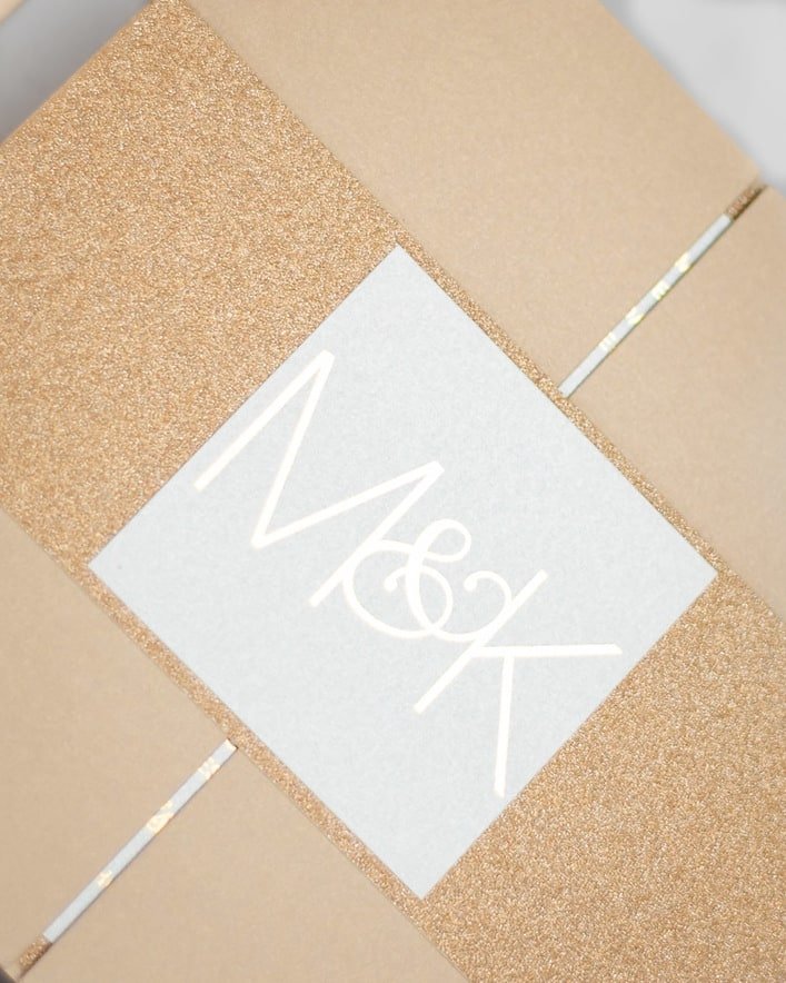 "Glitter" - Faire-part de mariage chic, élégant et romantique avec dorure or - Wedding stationery - Création Luxe Carterie Studio