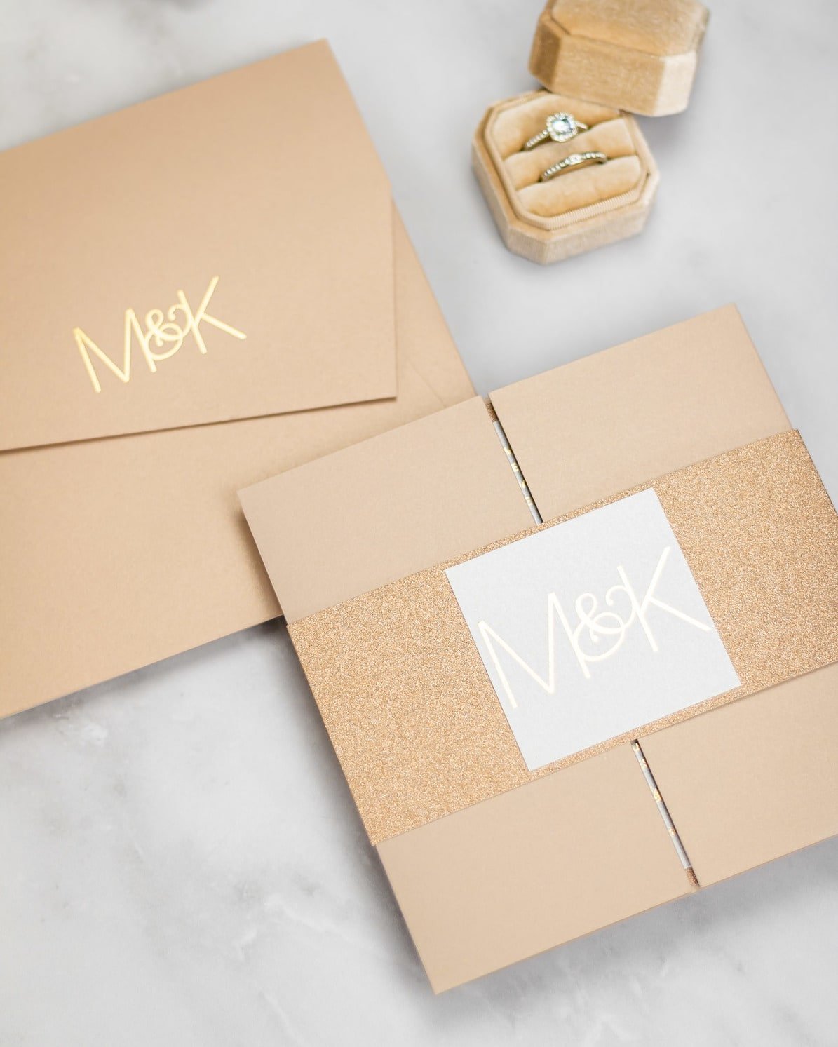 "Glitter" - Faire-part de mariage chic, élégant et romantique avec dorure or - Wedding stationery - Création Luxe Carterie Studio