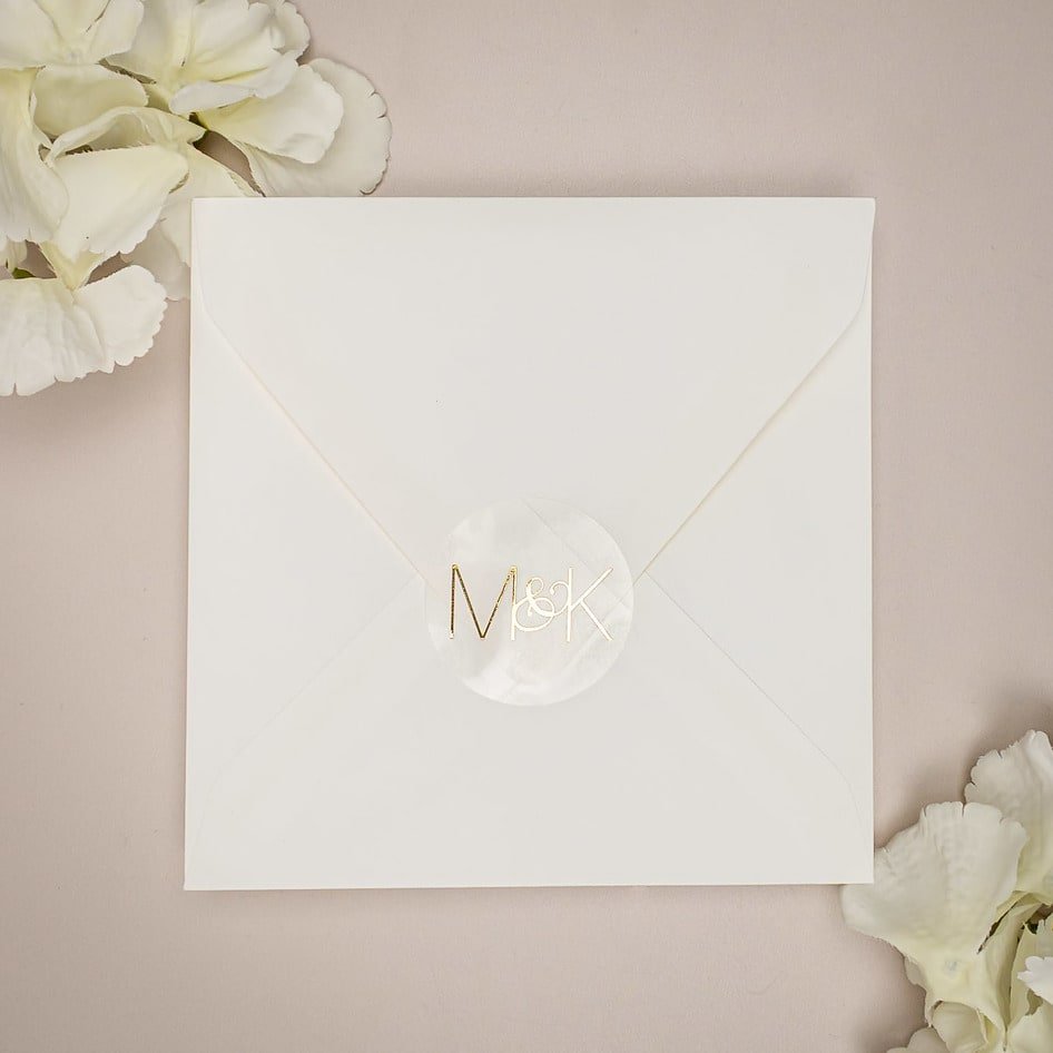"Glitter - Sticker" - Faire-part de mariage chic, élégant et romantique avec dorure or - Wedding stationery - Création Luxe Carterie Studio
