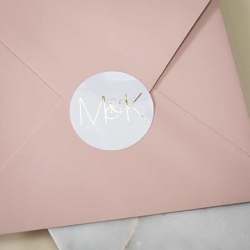 "Glitter - Sticker" - Faire-part de mariage chic, élégant et romantique avec dorure or - Wedding stationery - Création Luxe Carterie Studio