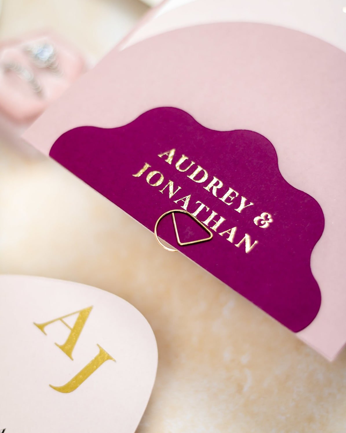 "Honey" - Faire-part de mariage moderne, chic et élégant avec dorure or – Wedding stationery - Création Luxe Carterie Studio