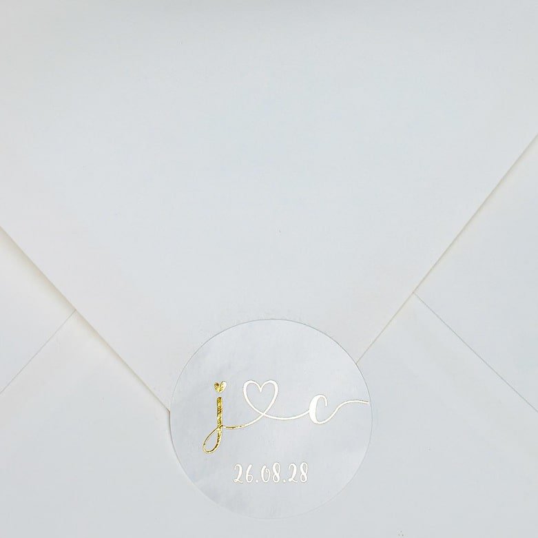 "Ida - Sticker" - Faire-part de mariage chic, élégant et romantique avec dorure or - Wedding stationery - Création Luxe Carterie Studio