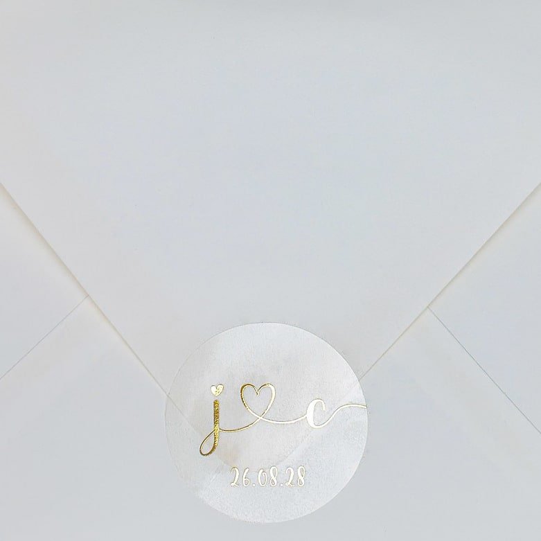 "Ida - Sticker" - Faire-part de mariage chic, élégant et romantique avec dorure or - Wedding stationery - Création Luxe Carterie Studio