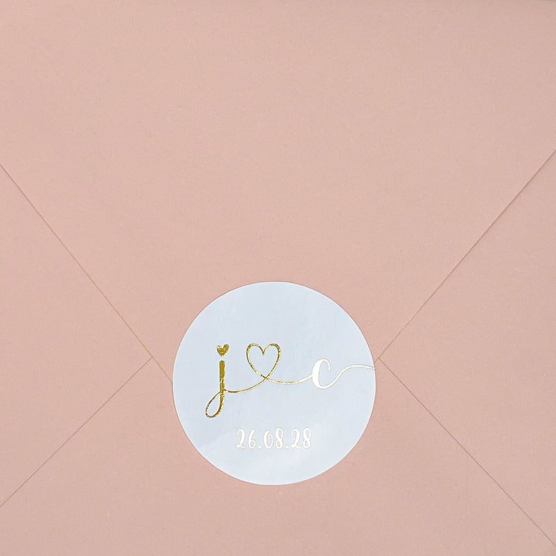 "Ida - Sticker" - Faire-part de mariage chic, élégant et romantique avec dorure or - Wedding stationery - Création Luxe Carterie Studio