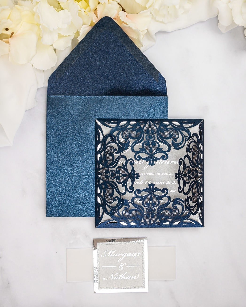 "Infinity" - Faire-part de mariage laser cut élégant et romantique avec dorure or - Wedding stationery - Création Luxe Carterie Studio