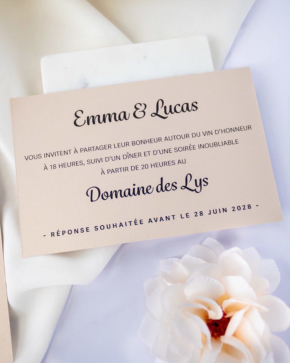 "Jade" - Faire-part de mariage laser cut élégant et romantique avec dorure or - Wedding stationery - Création Luxe Carterie Studio