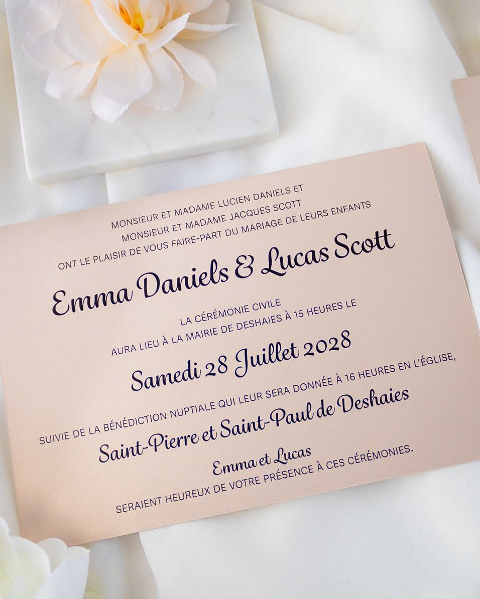 "Jade" - Faire-part de mariage laser cut élégant et romantique avec dorure or - Wedding stationery - Création Luxe Carterie Studio