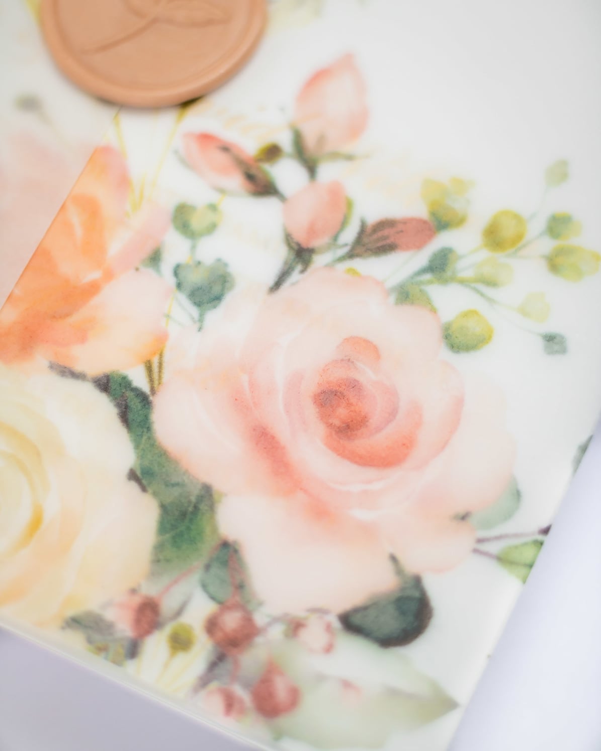 "Jais" - Faire-part de mariage fleuris élégant et romantique avec dorure or et wax seal – Wedding stationery - Création Luxe Carterie Studio