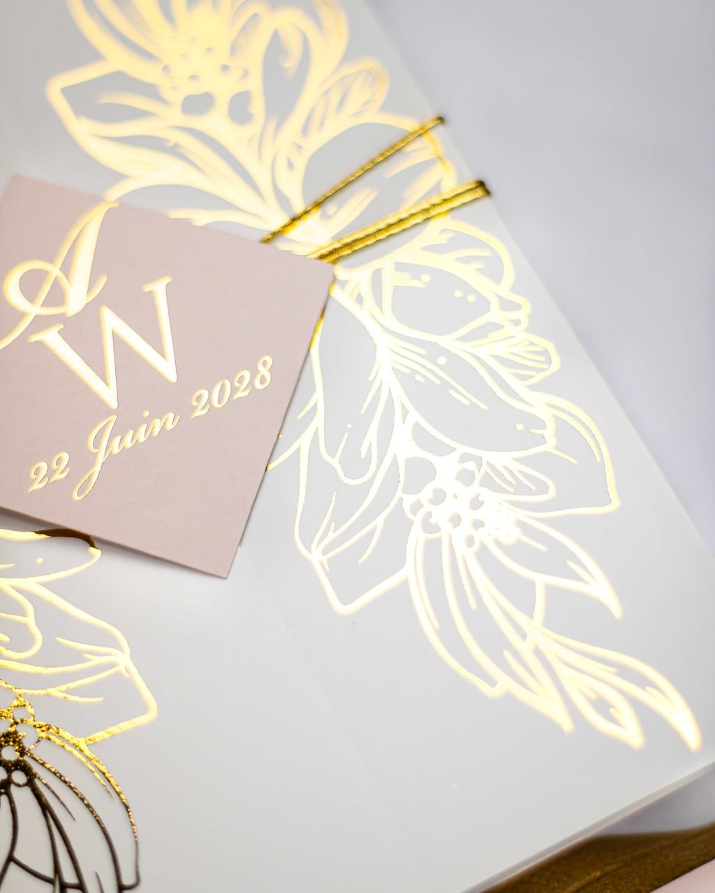 "Jana" - Faire-part de mariage chic, élégant et romantique avec dorure or - Wedding stationery - Création Luxe Carterie Studio