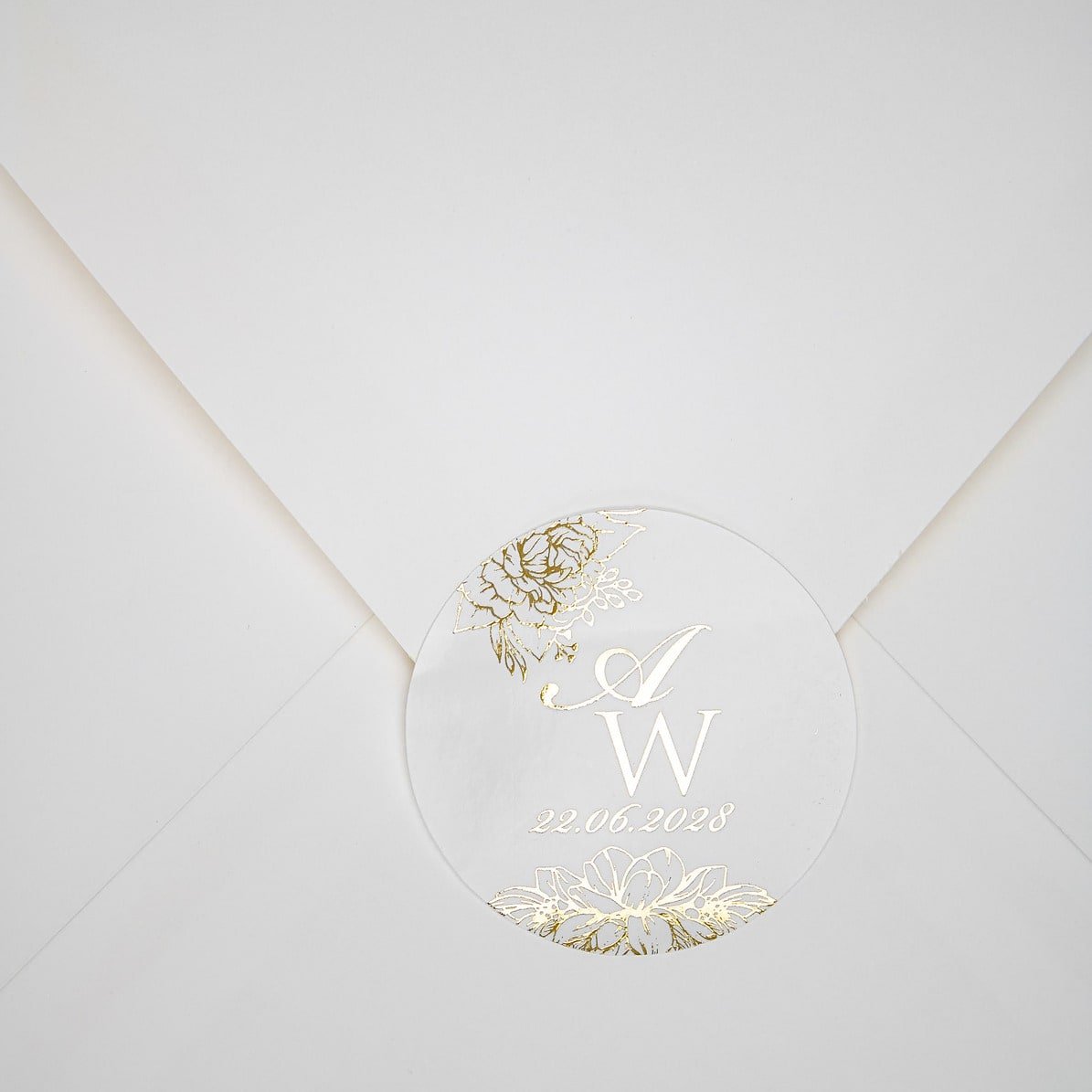 "Jana - Sticker" - Faire-part de mariage chic, élégant et romantique avec dorure or - Wedding stationery - Création Luxe Carterie Studio