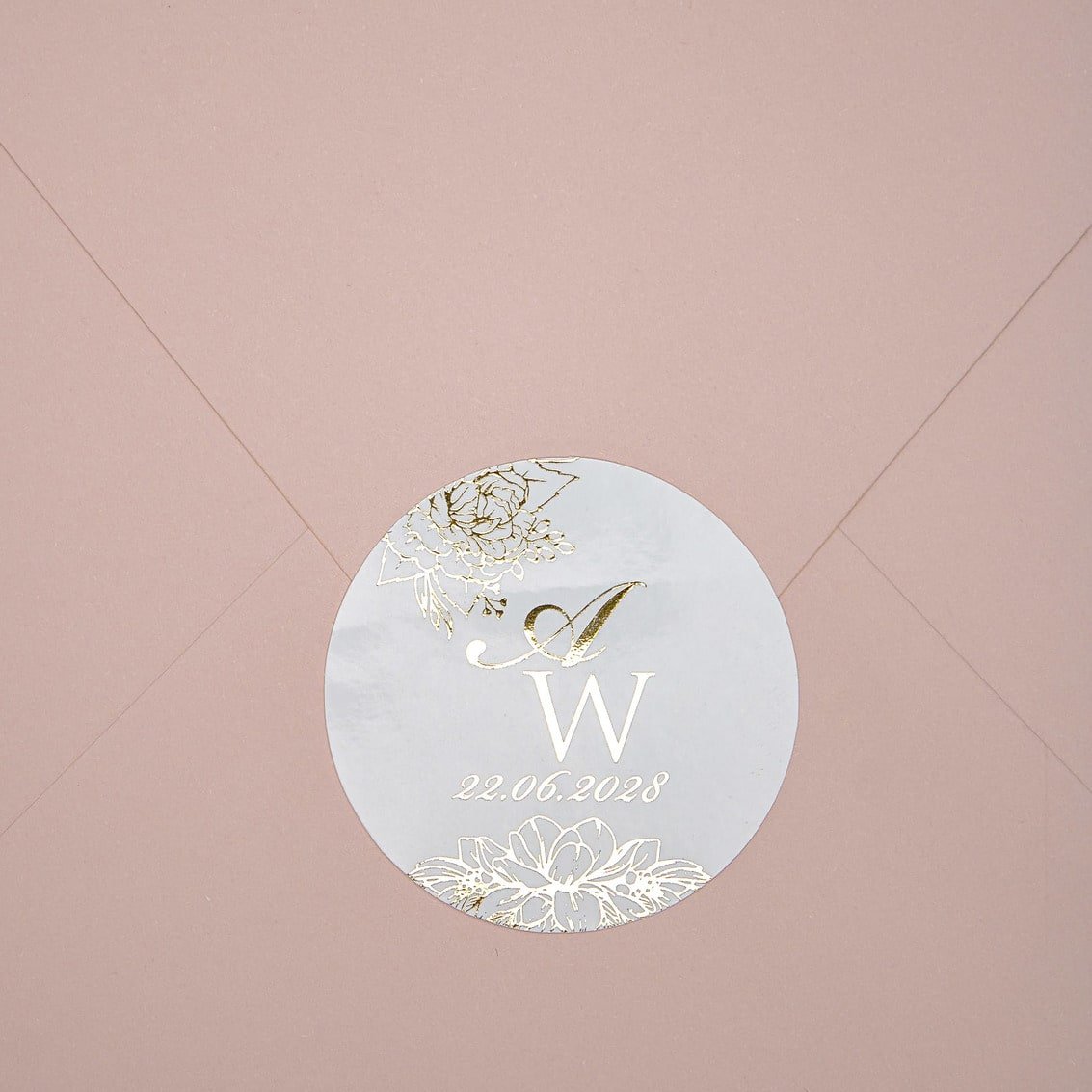 "Jana - Sticker" - Faire-part de mariage chic, élégant et romantique avec dorure or - Wedding stationery - Création Luxe Carterie Studio