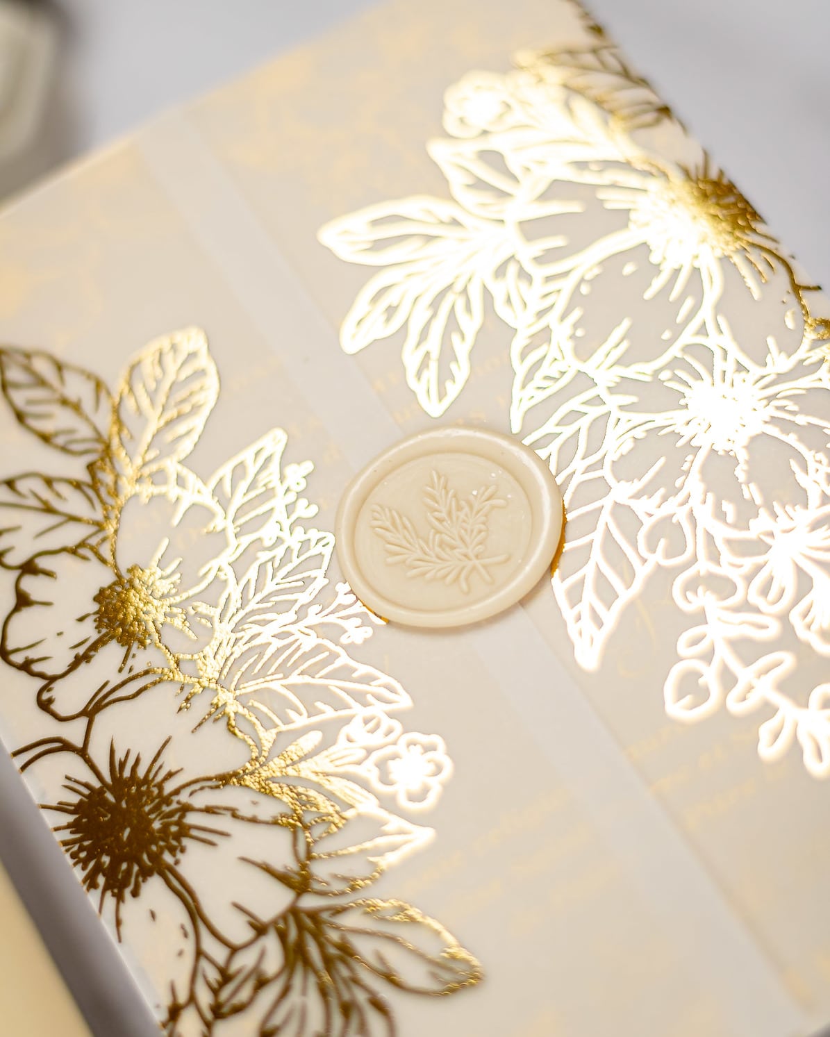 "Jasmin" - Faire-part de mariage chic, élégant et romantique avec dorure or - Wedding stationery - Création Luxe Carterie Studio