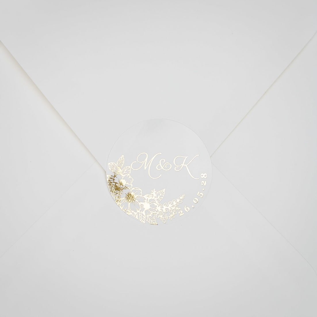 "Jasmin - Sticker" - Faire-part de mariage chic, élégant et romantique avec dorure or - Wedding stationery - Création Luxe Carterie Studio