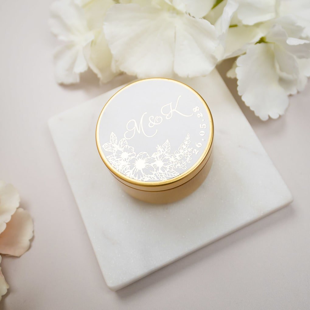 "Jasmin - Sticker" - Faire-part de mariage chic, élégant et romantique avec dorure or - Wedding stationery - Création Luxe Carterie Studio