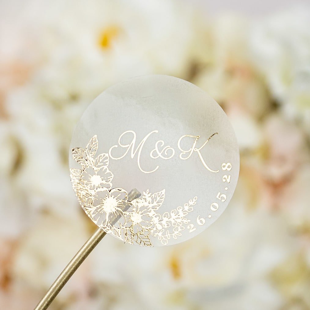 "Jasmin - Sticker" - Faire-part de mariage chic, élégant et romantique avec dorure or - Wedding stationery - Création Luxe Carterie Studio