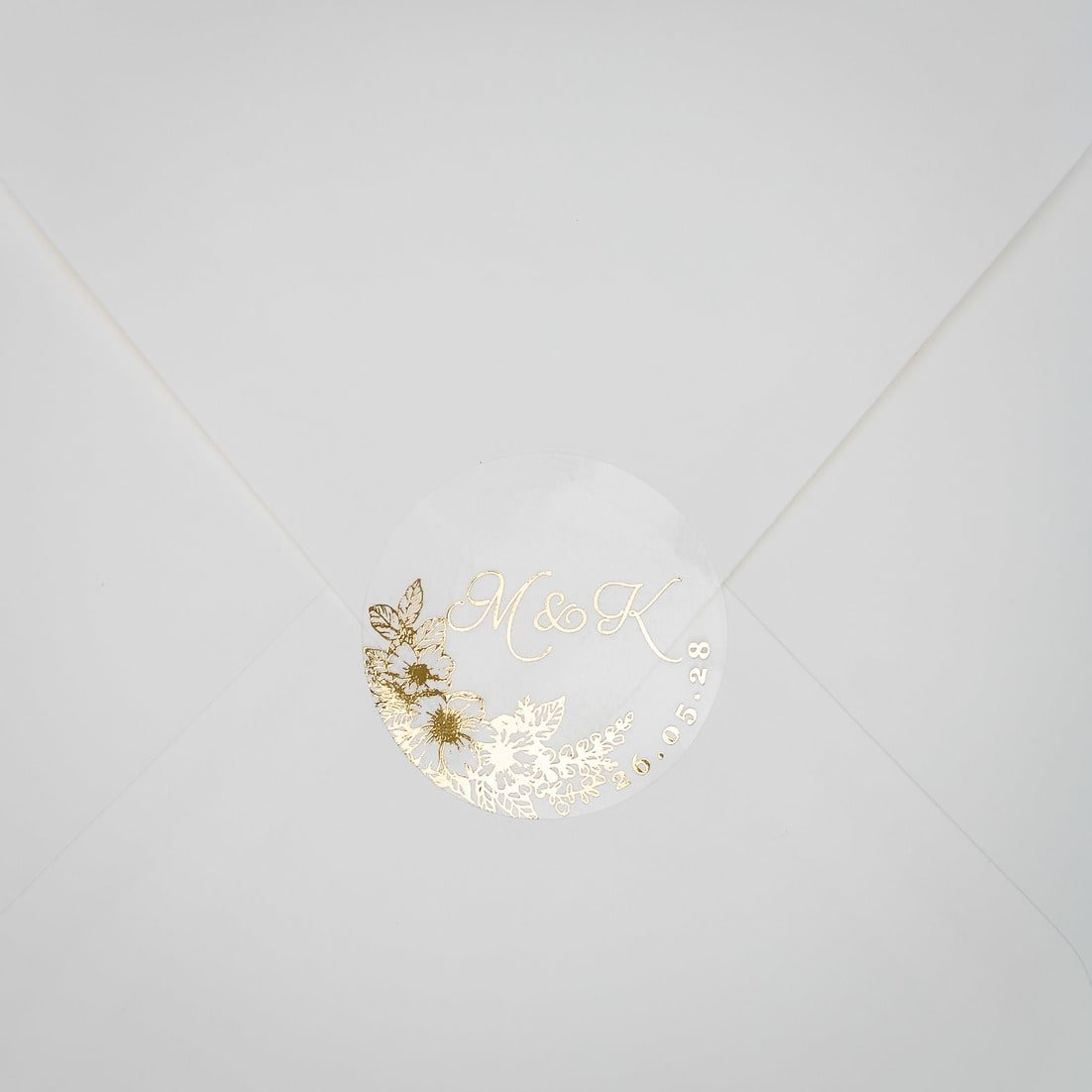 "Jasmin - Sticker" - Faire-part de mariage chic, élégant et romantique avec dorure or - Wedding stationery - Création Luxe Carterie Studio