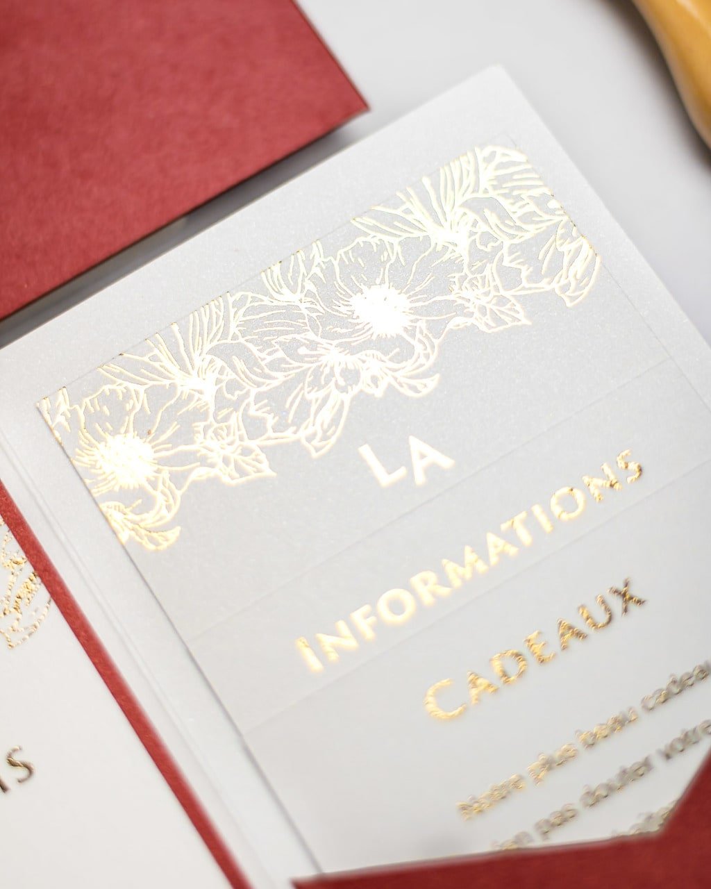 "Joana" - Faire-part de mariage chic, élégant et romantique avec dorure or - Wedding stationery - Création Luxe Carterie Studio