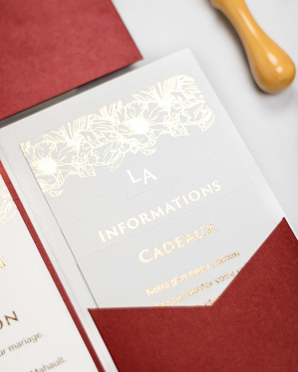 "Joana" - Faire-part de mariage chic, élégant et romantique avec dorure or - Wedding stationery - Création Luxe Carterie Studio