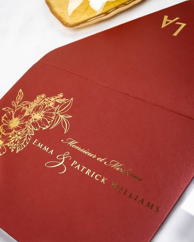 "Joana" - Faire-part de mariage chic, élégant et romantique avec dorure or - Wedding stationery - Création Luxe Carterie Studio