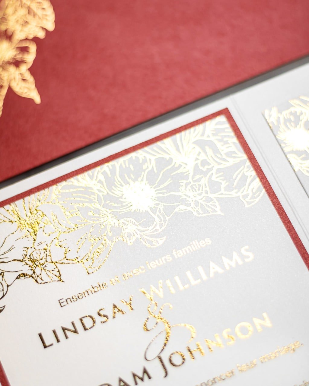 "Joana" - Faire-part de mariage chic, élégant et romantique avec dorure or - Wedding stationery - Création Luxe Carterie Studio